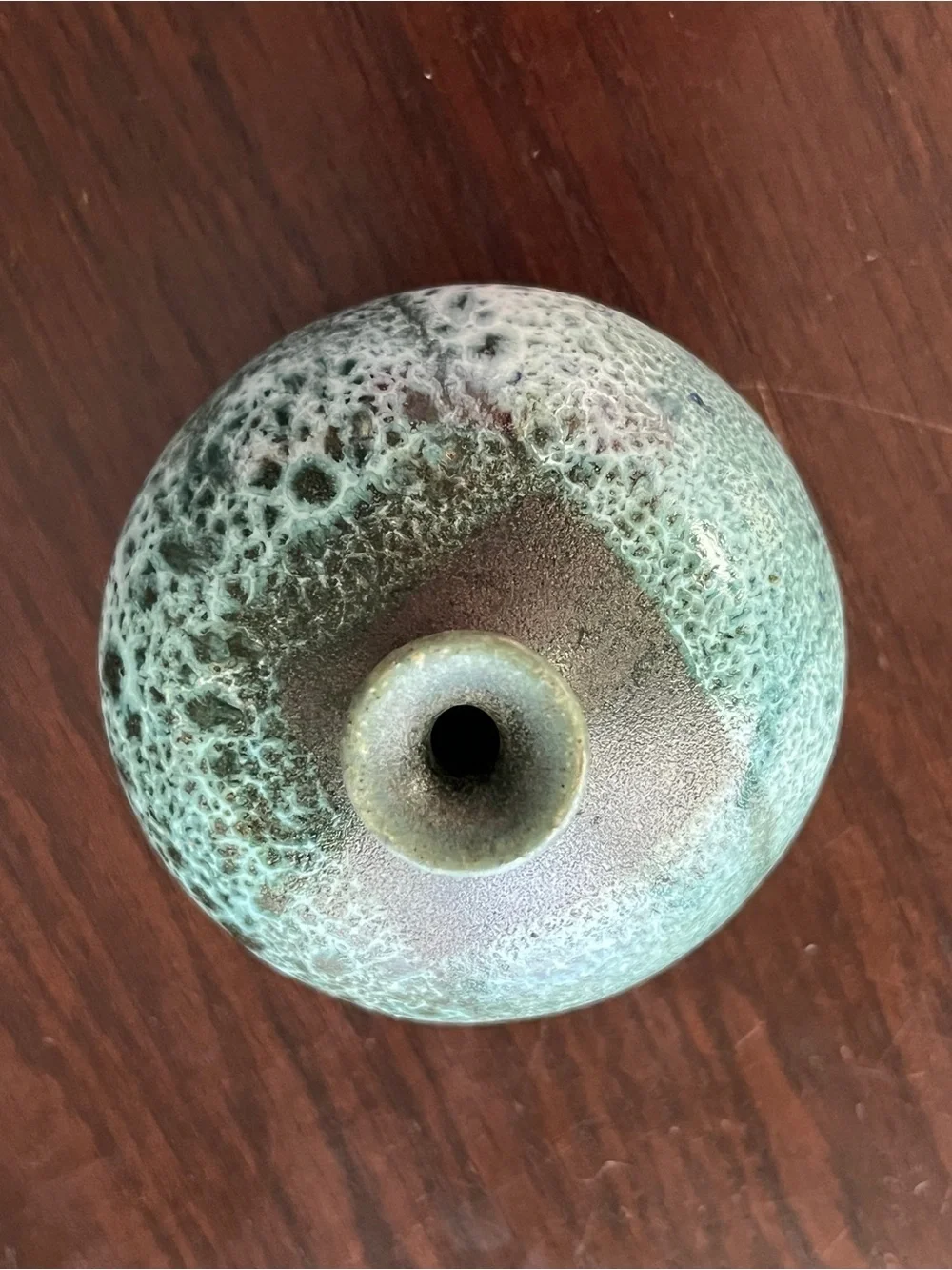 Franciscan Brother Christian Hand Thrown Pottery Mini Pot Vase Green Glaze